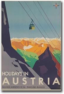 EHDKPWAX Canvas Wall Art Prints Austria Vintage Austria Retro Vintage Austrian TravelModern Art Decor for Bedroom Dining Office Living Room 8x12inch