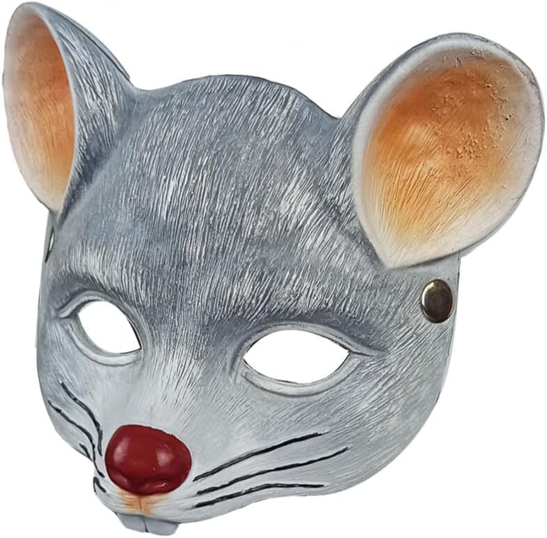 Amazon.com: jojofuny Cospaly Mask Grey Rat Mask, Scar Rat Head Mask ...