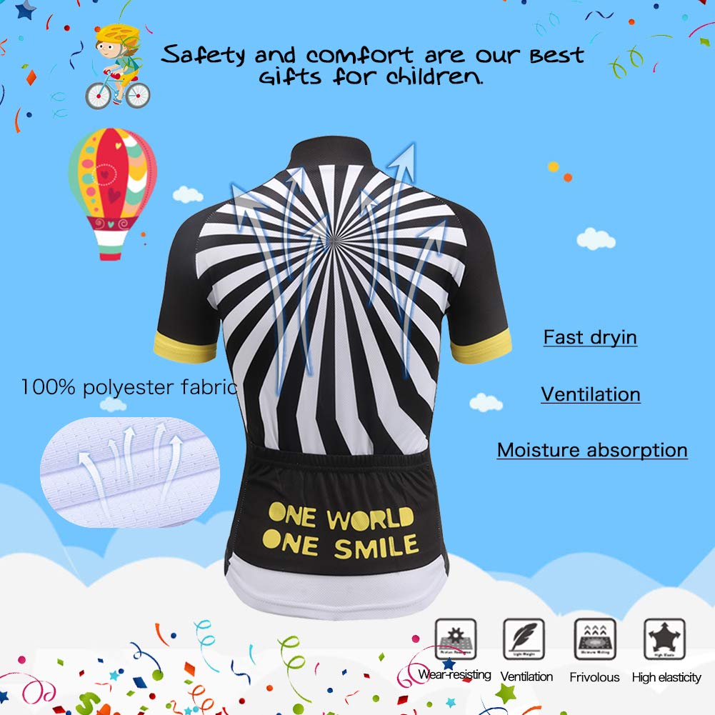 Unisex-Niño Niño Niña 2 Piezas Camisetas de Ciclismo Manga Corta con Pantalones Cortos Traje de Ciclismo con Pantalones Cortos