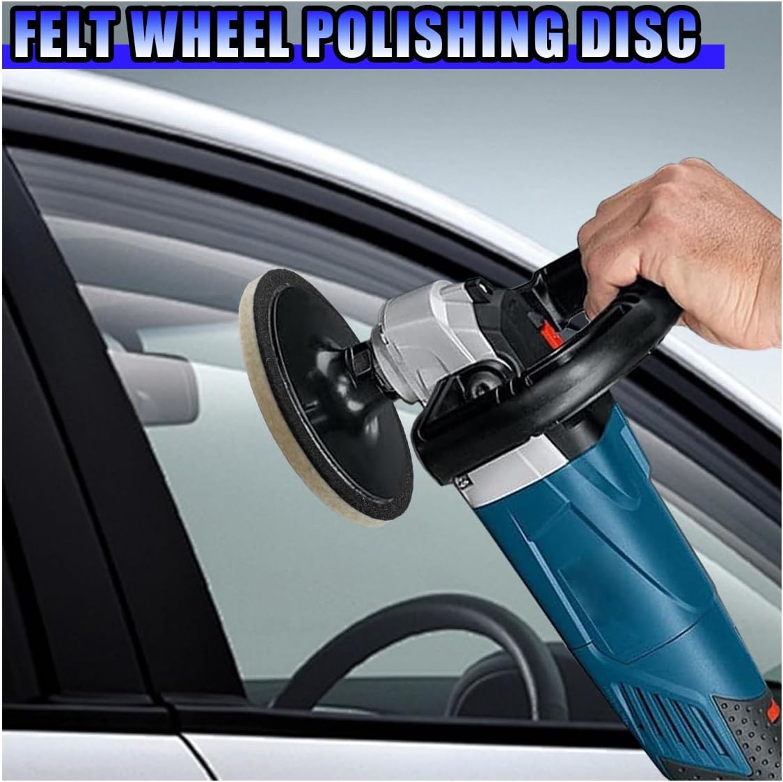5PCS Wool Felt Car Glass Polishing Pads, 5 Inch