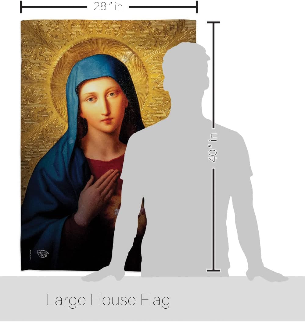Sacred Heart of Mary House Flag Religious Faith Hope Grace Peace Dove Christian Religion Easter Decoration Banner Small Garden Yard Gift Double-Sided, Made in USA