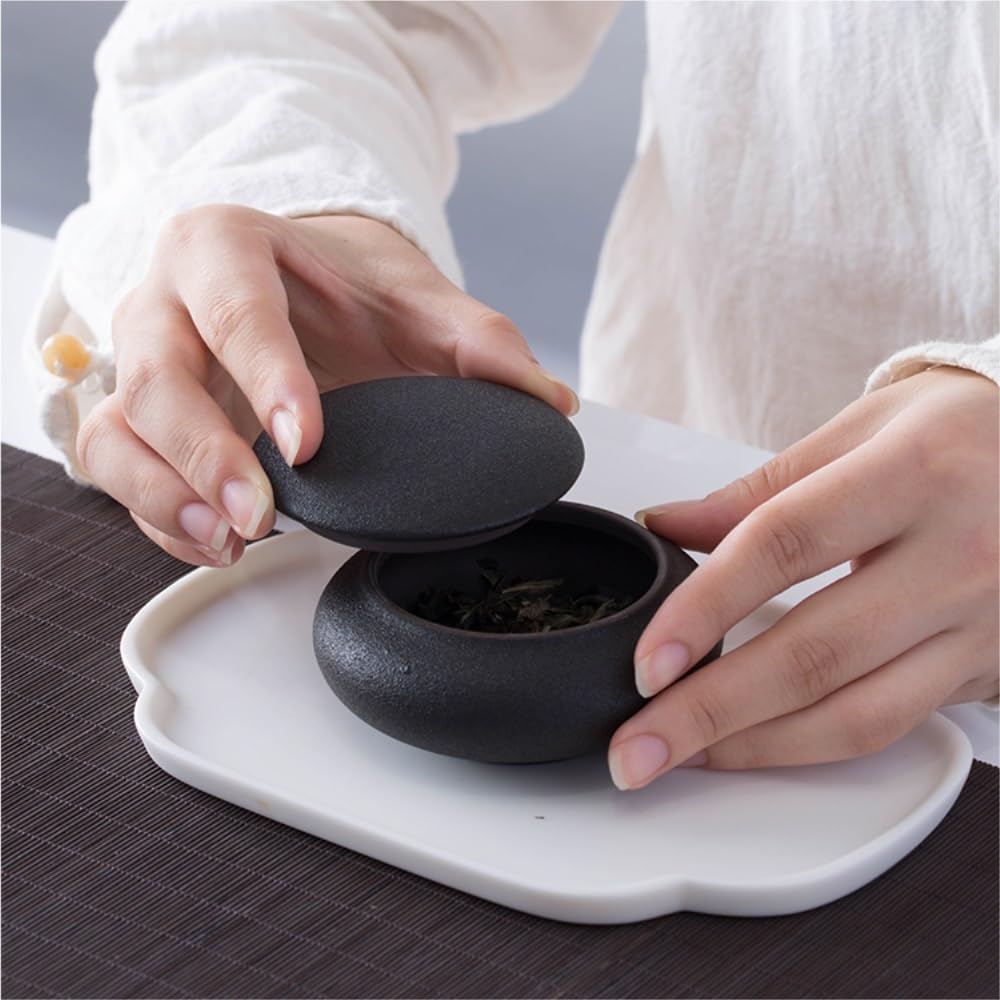 SDdPulse Serbatoio di stoccaggio del tè in ceramica piccolo barattolo sigillato contenitore per tè barattolo portatile da viaggio a casa barattolo di stoccaggio per tè Set da tè singolo barattolo
