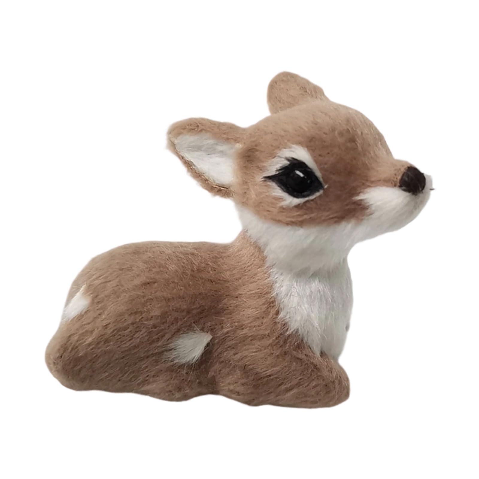 CRFFZ Realistic Christmas Deer Figurine with Realistic Furs Texture Miniature Animal Model for Holiday Tabletop Shelf Decors Tabletop Deer Statue