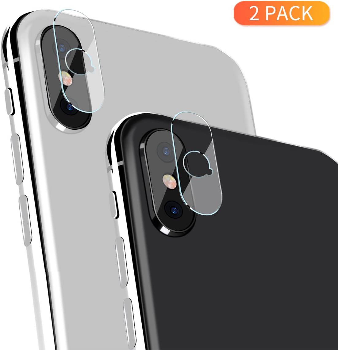 Bkayp [Pack of 3] Back Camera Lens Tempered Glass Screen Protector for iPhone X, Transparent Ultra-thin High Definition 9H Hardness 2.5D Anti-Scratch Camera Lens Protector Film