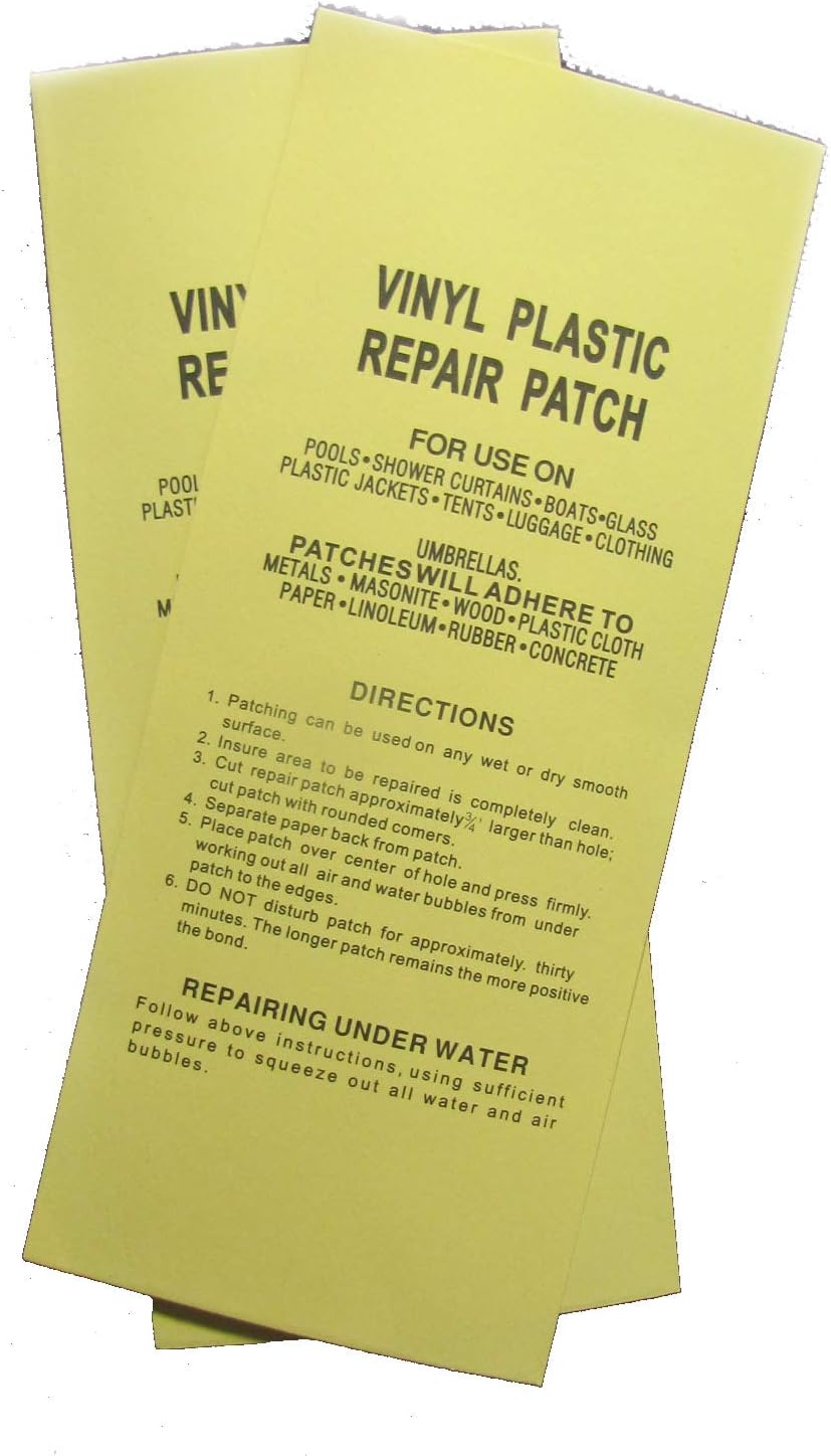 Vinyl Patch Kit Adhesive Repair Slits and Leaks on Inflatable Above Ground Swimming Pool Pack of 2
