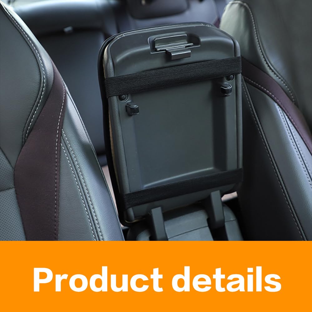 ESKONKE Copertura per Console Centrale Auto, Copertura per bracciolo in Pelle PU, Copertura Universale per bracciolo dell'auto, Impermeabile, Antiscivolo, Accessori Interni (Nero