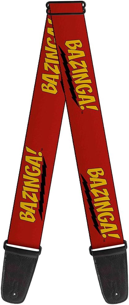 Buckle-Down Guitar Strap - BAZINGA! Red/Gold/Black - 2" Wide - 29-54" Length