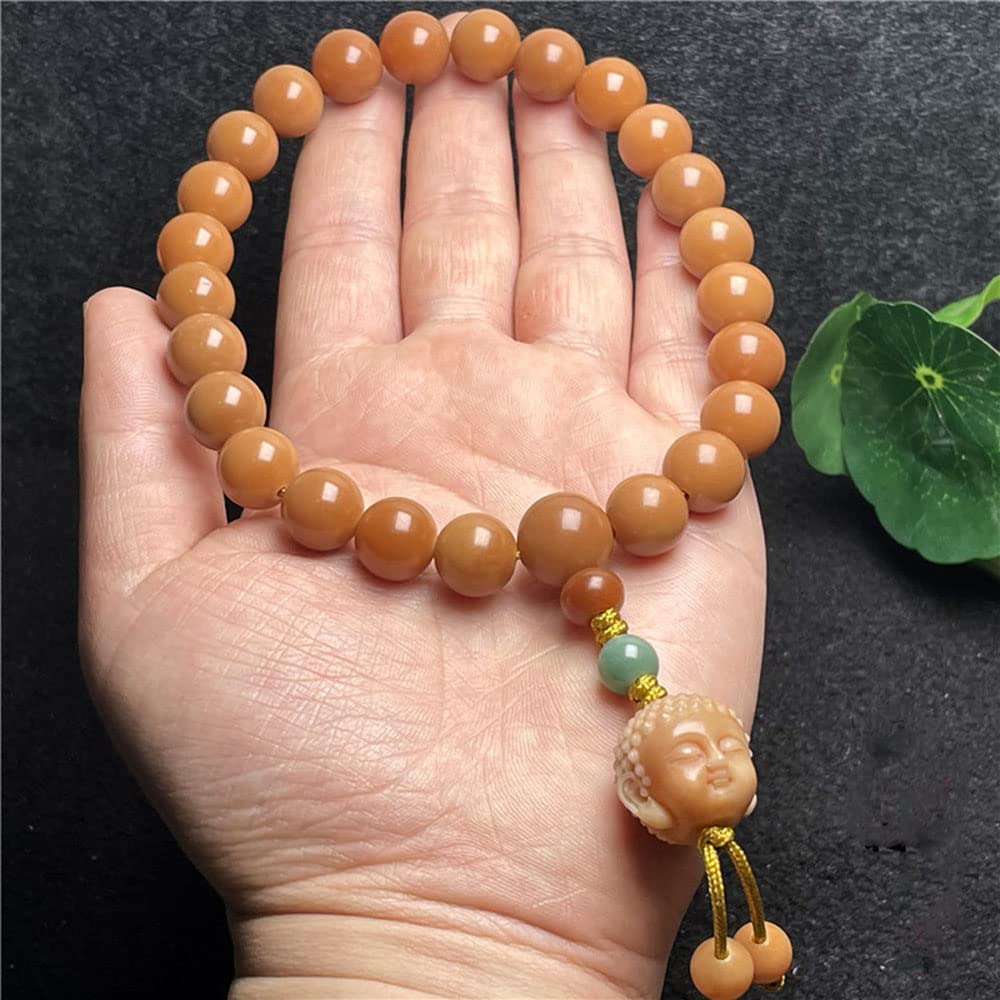Buddhistisches Gebetsperlen-Armband, Perlenarmband, Gebetsperlen, 12 mm natürlicher verwitterter Bodhi-Hand-Rosenkranz, zarte Buddha-Gebetsperlen mit Buddha-Kopf, Unisex zum Meditieren, Mala