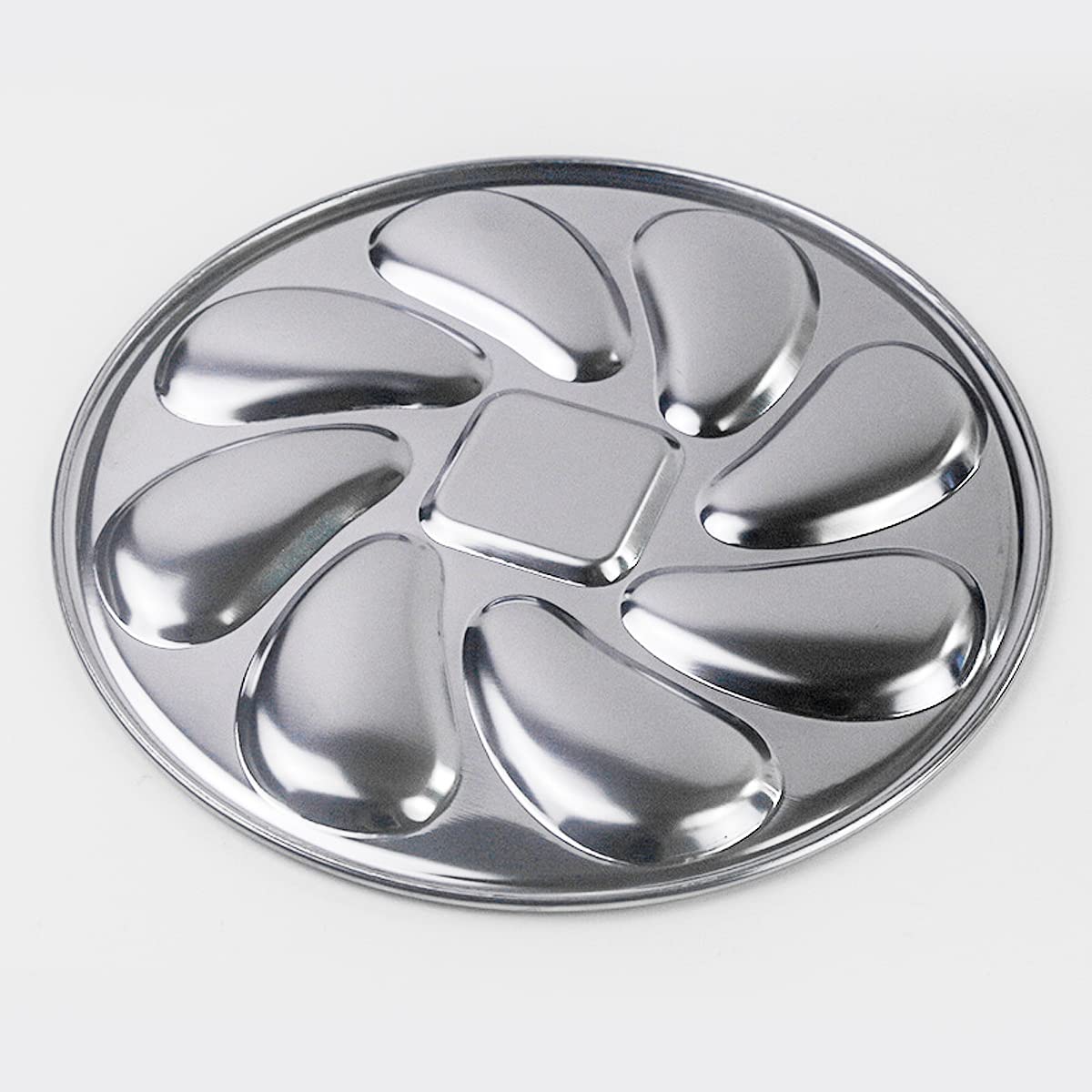 2 Pezzi Piatto per Ostriche,Vassoio per Ostriche in Acciaio Inox Piatto da Portata per Ostriche e Salsa al Limone Cucina Cistorante