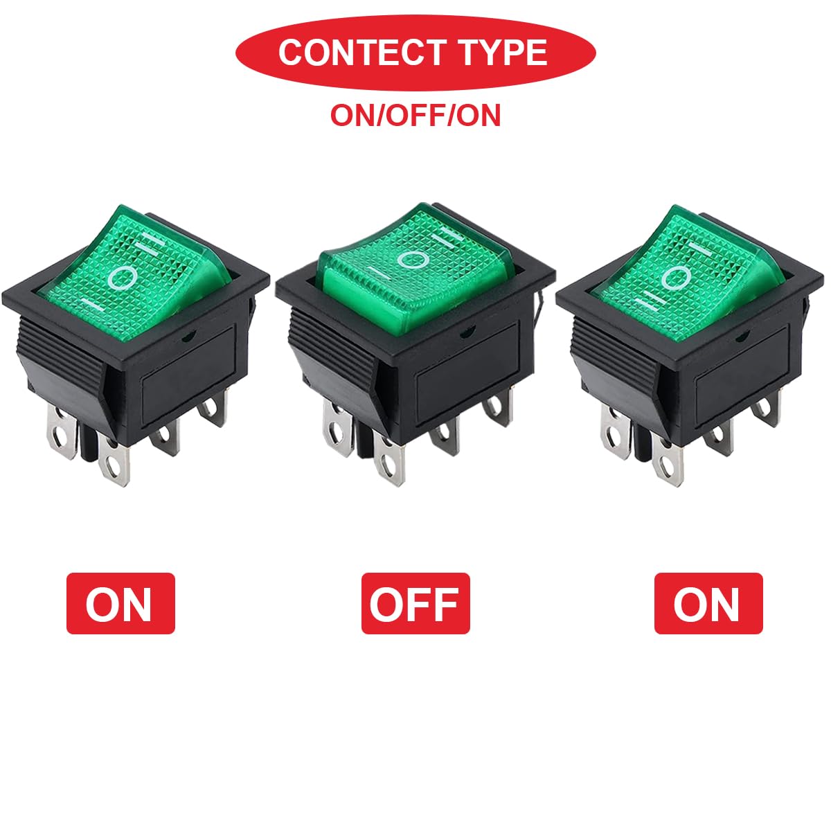 Rocker Switch With Jumper Wires MKBKLLJY 6-Pin Rocker Switches – Red ...