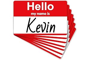 200 Hello My Name Is Stickers, Red Name Tags