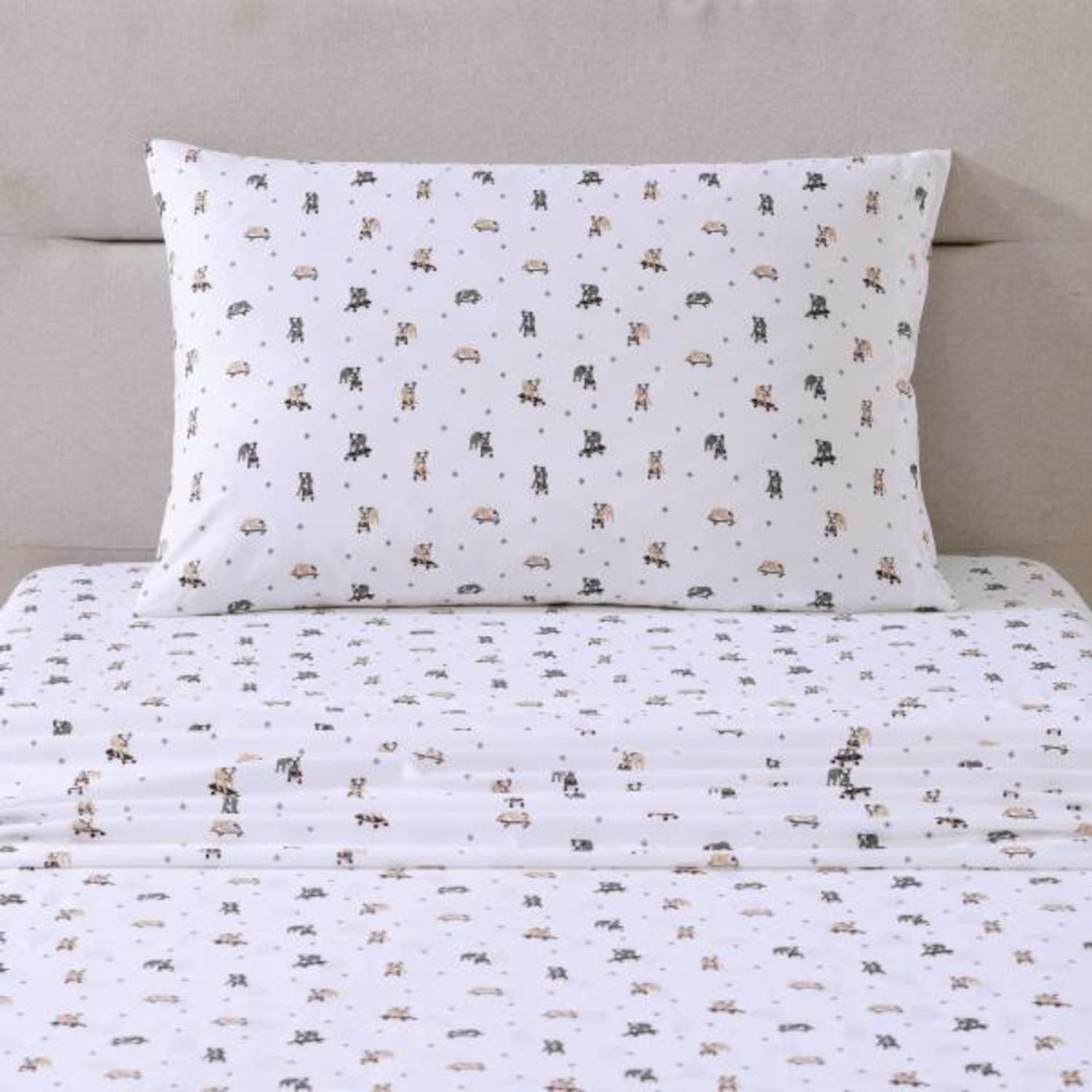 Poppy & Fritz - Twin Sheets, Cotton Percale Bedding Set, Crisp & Cool, Ideal Bedding Set (Skateboarding Bulldogs, Twin)