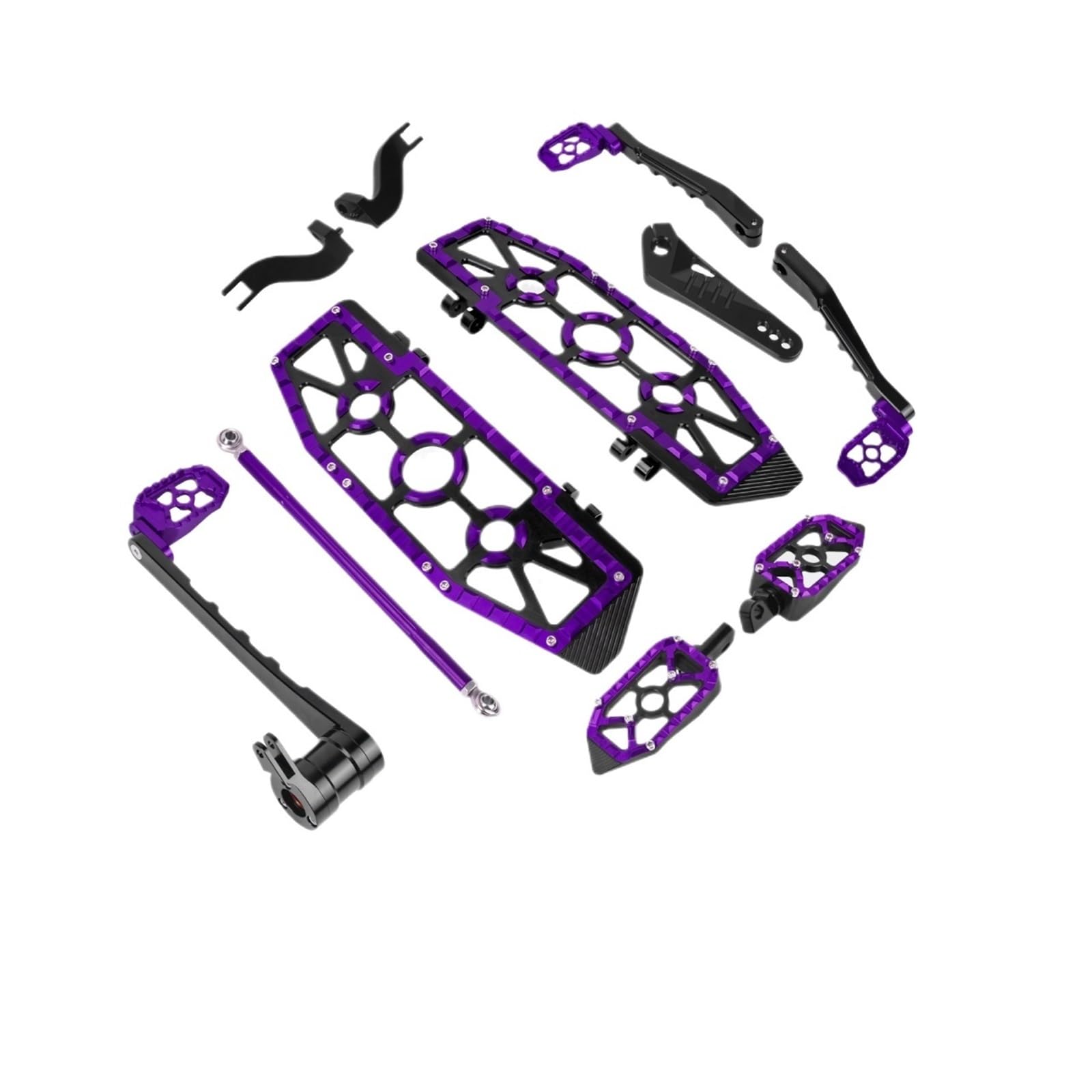 Mostek kierownicy motocykla Deski podłogowe kierowcy i pasażera dźwignia zmiany biegów ramię hamulca pedał podnóżka zestaw pasuje do Harley Touring Road Glide 2014-up(Purple Floorboard)