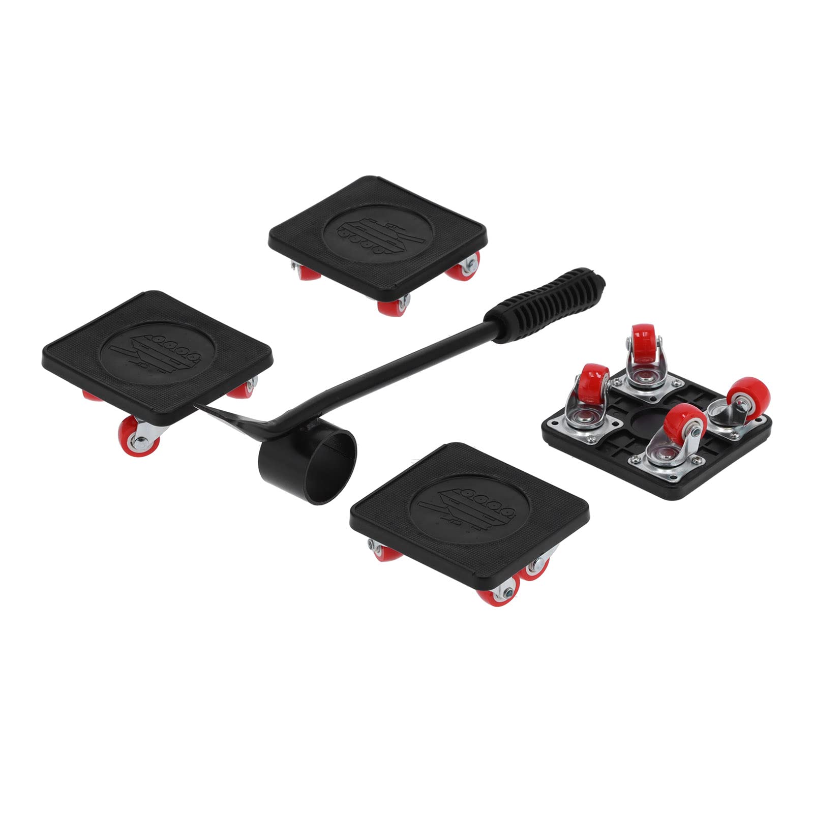 5 Pezzi Set di Attrezzi per Sollevamento Mobili Kit di Spostamento Mobili Quadrati con Ruote per Mobili per Ufficio, Divano, Armadietto, Frigorifero, Articoli Pesanti