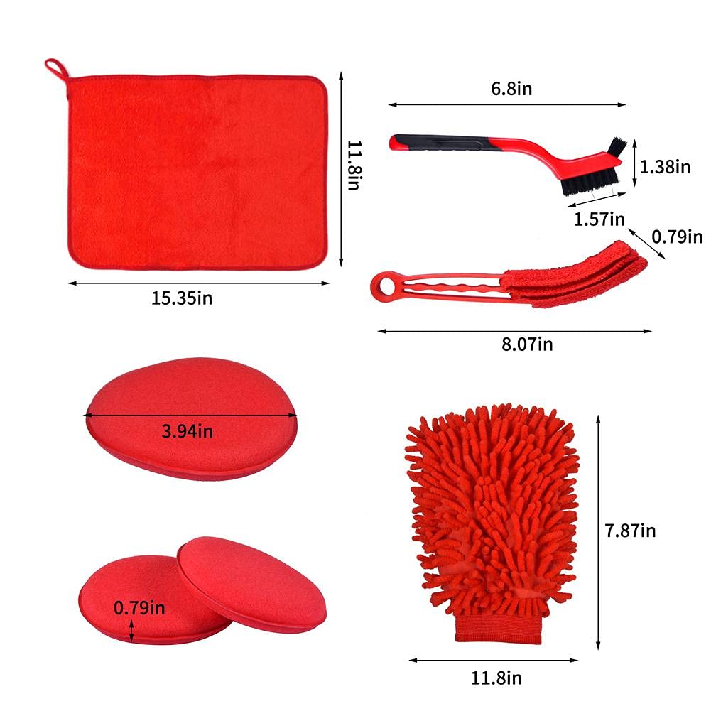 18pcs de Limpieza en el Coche Que detalla Herramientas brocha Alta Lavado Taladro Cepillo Juego Controladores Salida Aire la Rueda pulidora Adaptador Limpiador Llantas