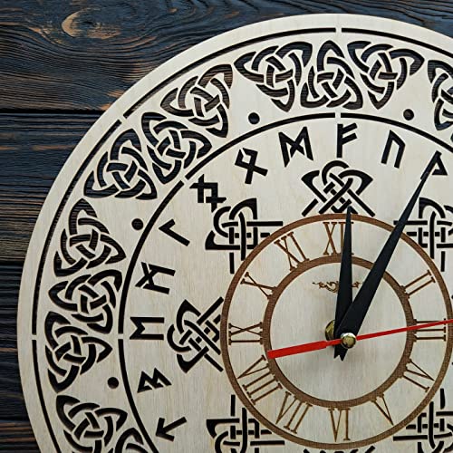 Celtic Symbol Wall Clock Battery Operated – Best Celtic Sign Gift For Him And Her – Silent Large Clocks Made Of Wood – Ivory Wcl-0016 Wallpro #TOP1