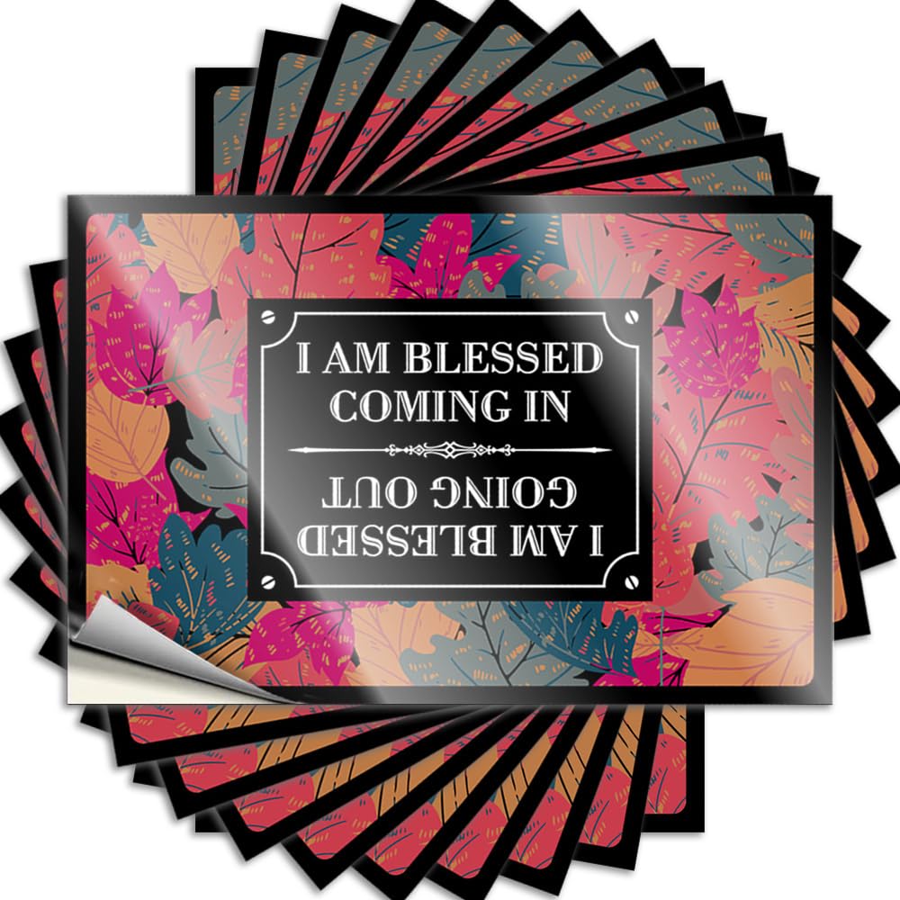 Scented Tattoos Aesthetic Decals, Mens Room Accessories Cute Pattern Design for Bathroom Notebook | Bottle Removable Vinyl I Am Blessed Coming in and Going Out(12X18CM)