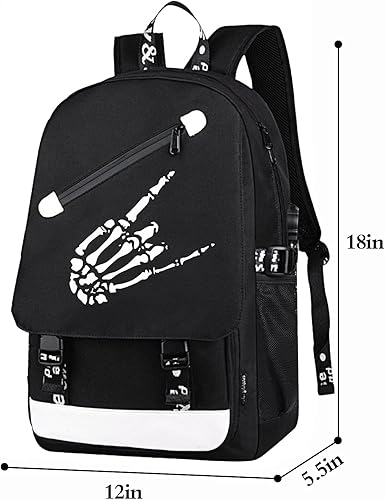 Miniatura 6 de Mochila de mano de fantasma de anime para niños, bolsas escolares brillantes para adolescentes