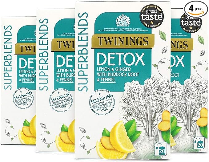 Twinniings Detox Superblends Lemon & Ginger with Burdock Root & Fennel Tea 20 Tea Bag, 40g (B0D49FNBHH) Amazon Price History, Amazon Price Tracker