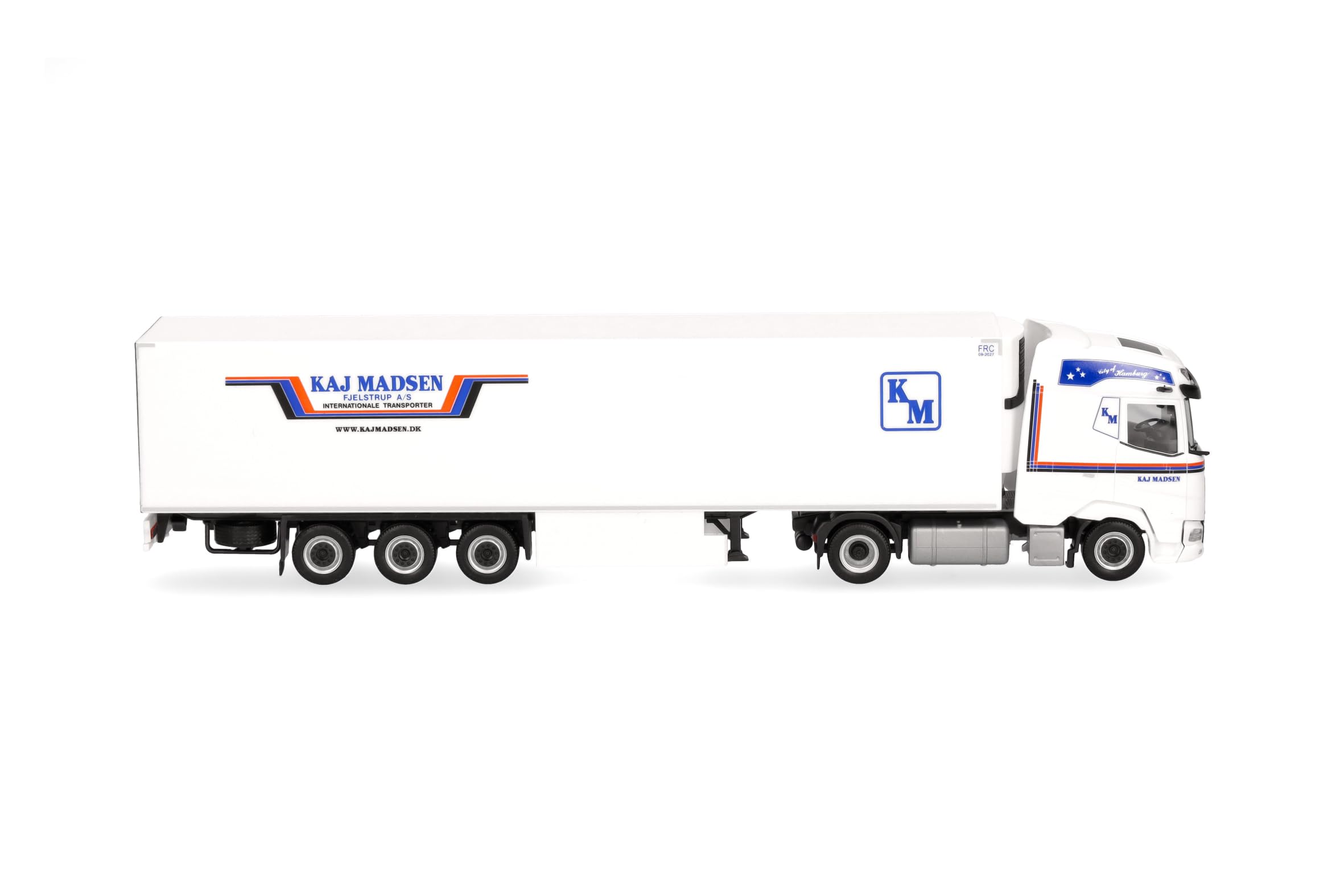 herpa modèle de Camion DAF XG Camion réfrigéré Kaj Madsen (Danemark/Kolding), Miniature à l'échelle 1:87, pièce de Collection, fabriqué en Allemagne, Plastique
