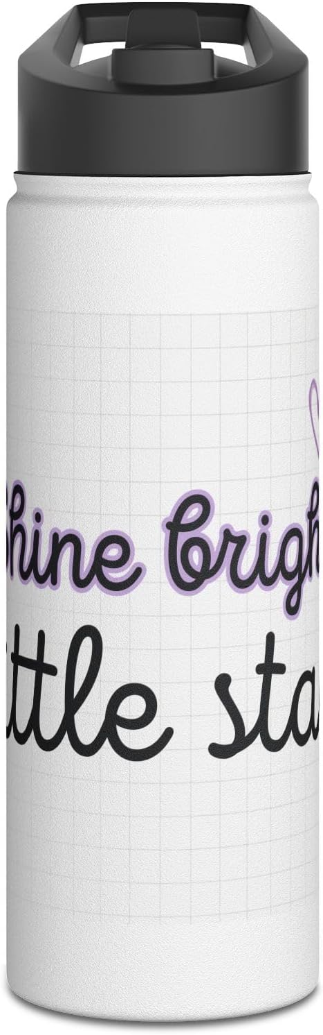 Motivational Kids Water Bottle, Stainless Steel Drinkware with Quote, Back to School Gift, Eco-Friendly Reusable Flask,