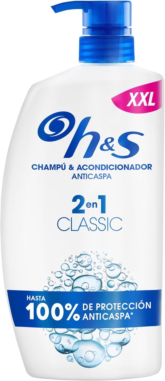 H&S Classic 2en1 Champú y Acondicionador Anticaspa 1000ml Con Dispensador. Actúa Contra La Caspa, Grasa Y Picor desde el Primer Lavado. Pelo Sin Caspa + Hidratado oferta Amazon