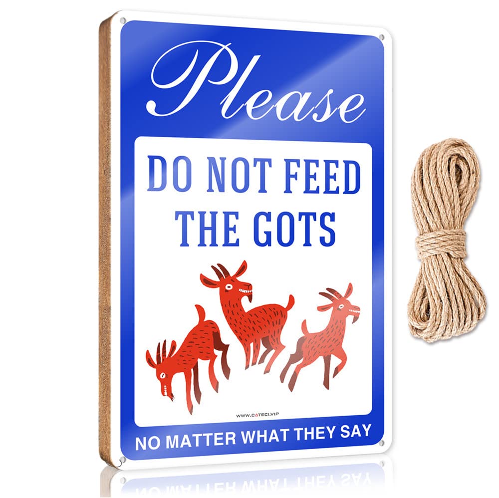 Hanging Wall Signs Please Don’T Feed The Goats, No Matter What They Say Wooden Sign Camper Decorations For Inside Wooden Signs For Cra(15X28CM)