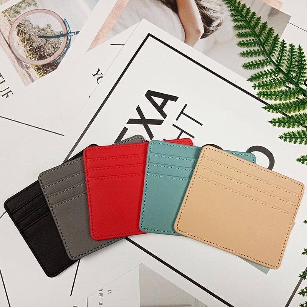 Ultra-thin No Zipper Card Holder Mini Simple Credit Card ID Card Holder Gift Men and Women wallet(Khaki)