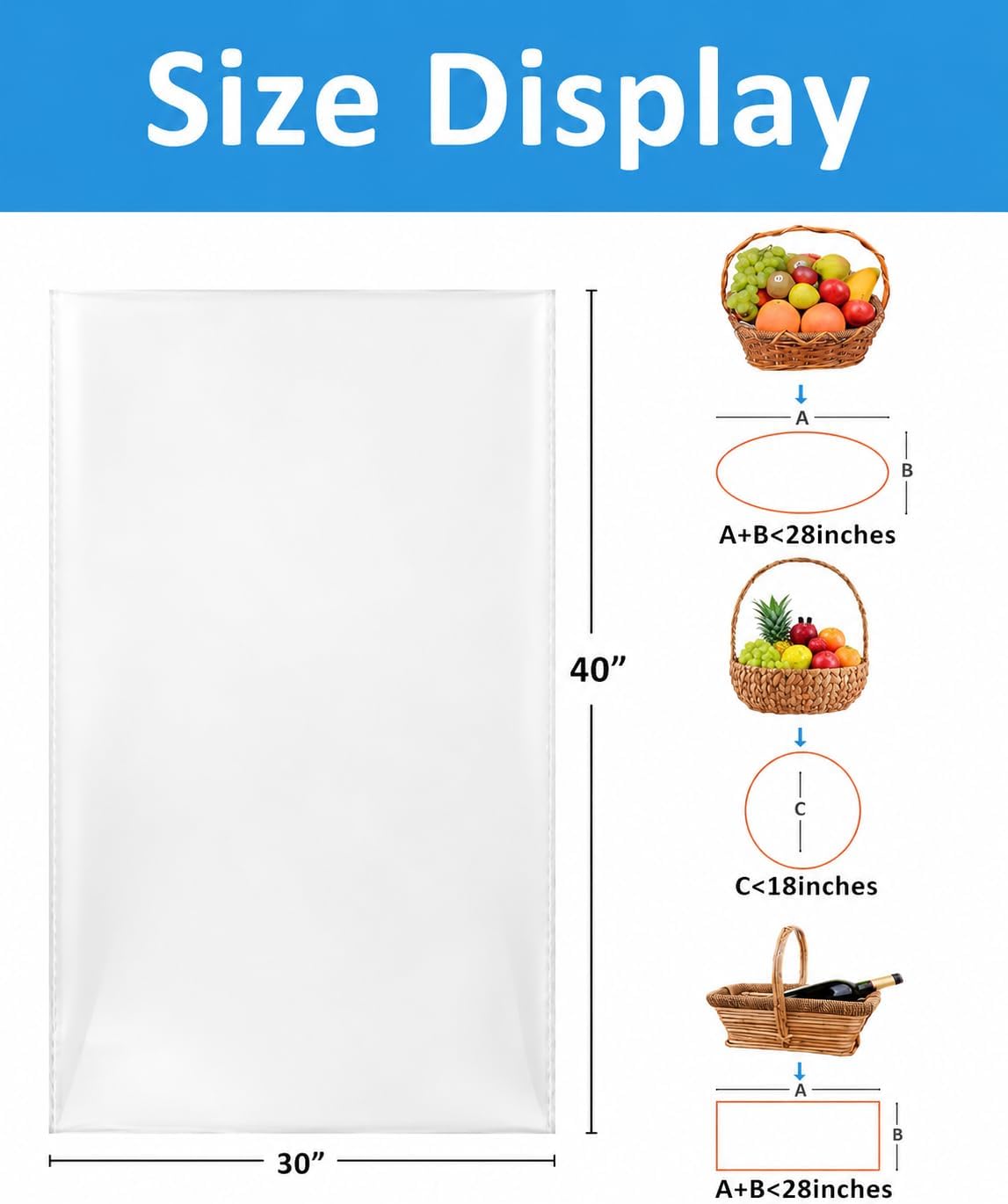 JOYIT 10PCS Extra Large Cellophane Wrap for Gift Baskets, 30x40 Inch image 4