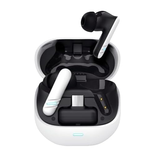 GXTrust 409 Oxxie In Ear Gaming Kopfhörer Kabellos Bluetooth PS5 Switch PC Mobile, Kabelloser Gaming-Ohrhörer Bluetooth oder USB-C Empfänger, 4 ENC Mikrofonen, 40 Stunden Akkulaufzeit, Weiß