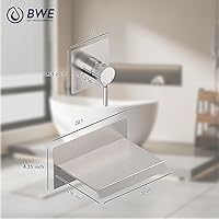Vista 7 de BWE Grifo de Bañera de Níquel Cepillado Cascada Grifo de Bañera Montado en la Pared Caño de Bañera Llenador de Bañera Kit de Ducha de Una Manija