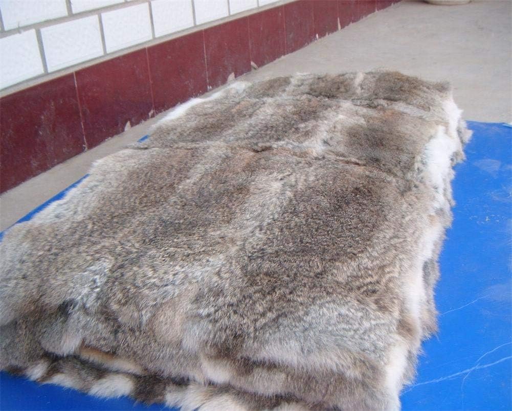 Natural Fur Bed Throw Blanket,Rug,Rabbit Hide Skin Blankets/Plates Furry Soft Warm Lush Fur Throw Home Decoration Reprocessed DIY Materials (21.65" x 43.3" Straw Yellow) - Image 7