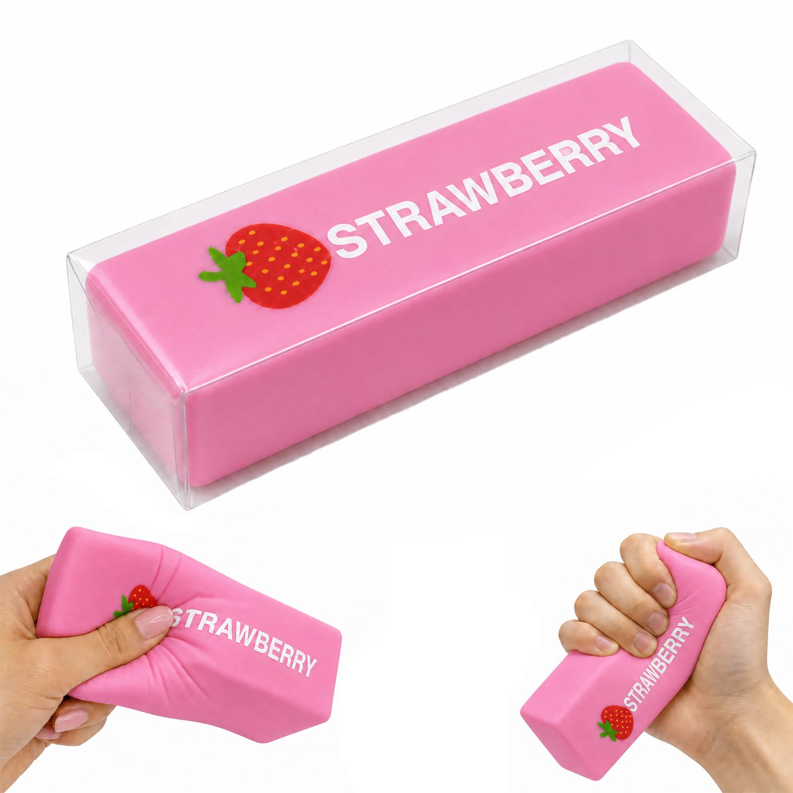 Butter Squishy Toy, Slow Rising Squishy Strawberry Milk Stick Squeeze Toy, Sensory Stress Relief Squishies Soft & Stretchy Adult Fidget Toys for Kids Adults Office Home (1Pcs) â image 1