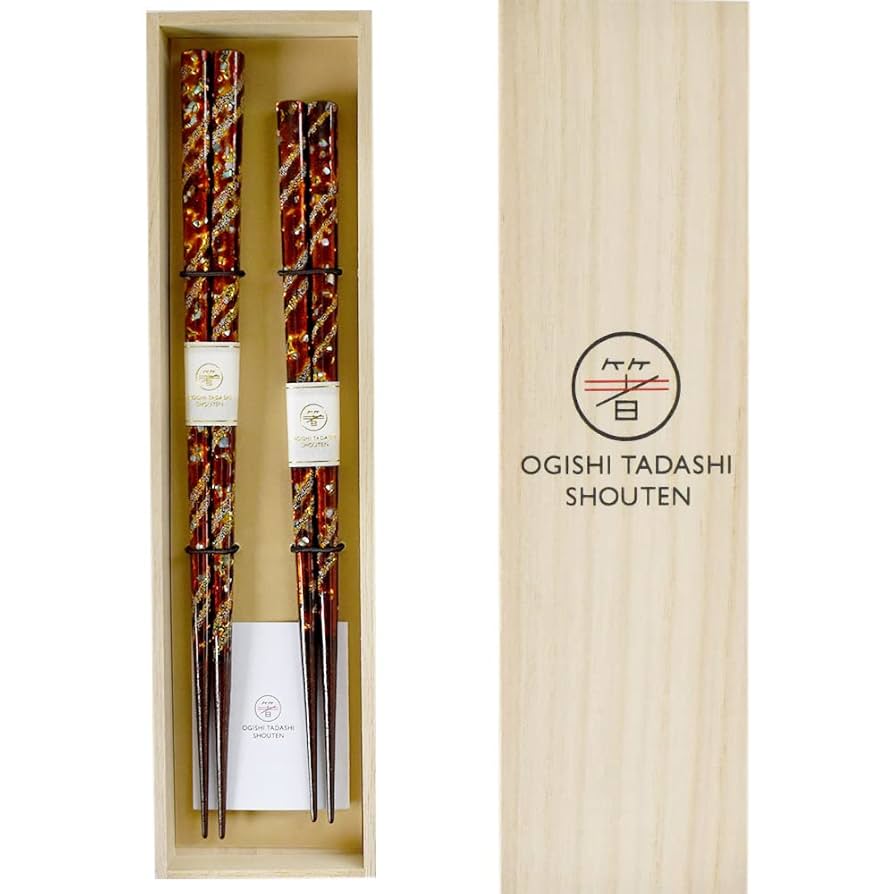 【エグゼイド】高級夫婦箸　若狭塗り　『貝時雨　赤•黒』セット売り 日本製 夫婦箸 ギフトセット 結婚祝 オシャレ 高級 二膳 21cm