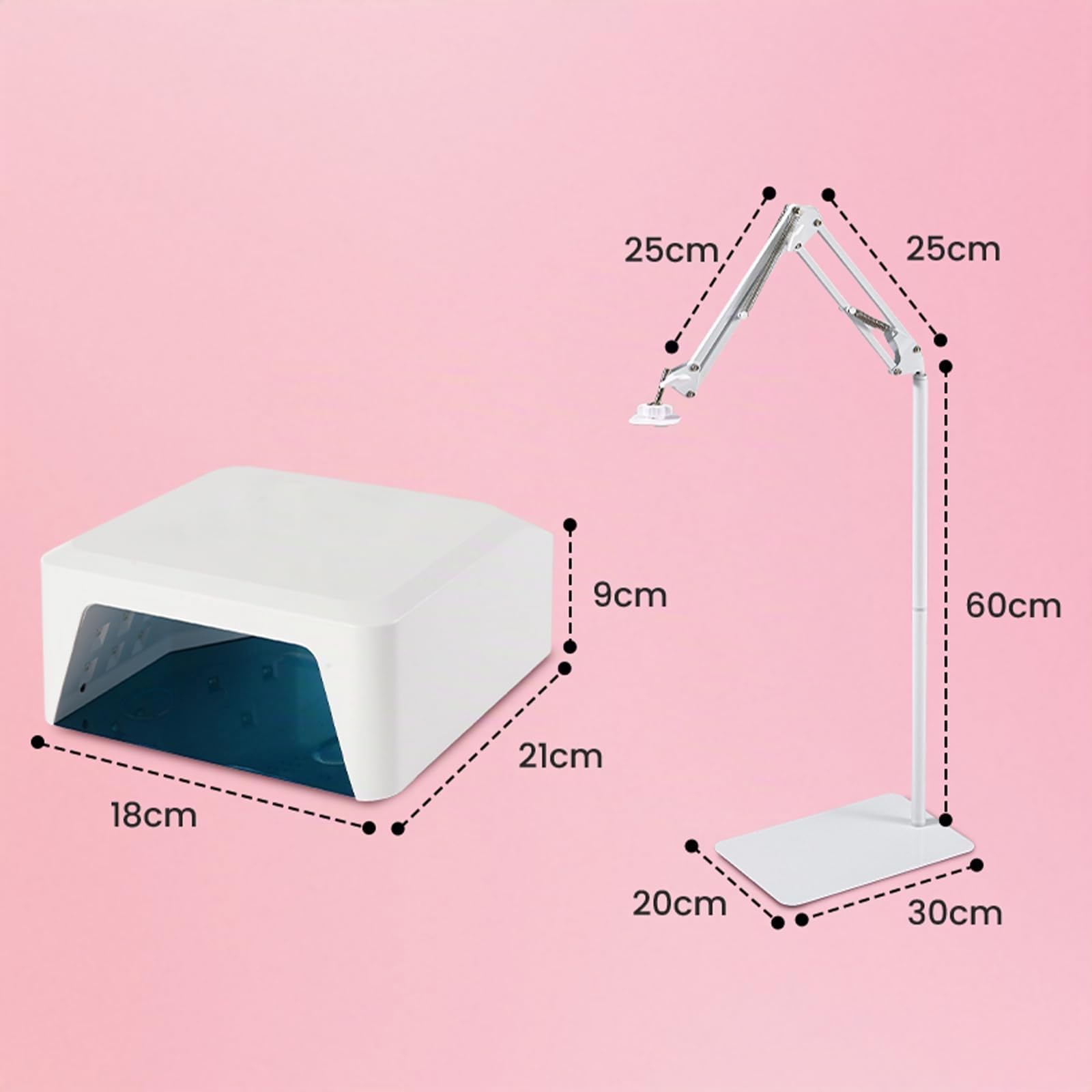 Lampe UV pour pieds 78 W sans fil Lampe de pédicure suspendue Lampe à ongles LED sur bras