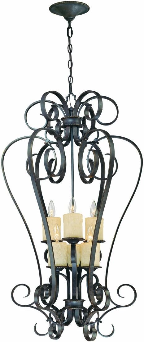 World Imports 5956-97 Stafford Spring Collection 6-Light Hanging Chandelier, Dark Antique Bronze