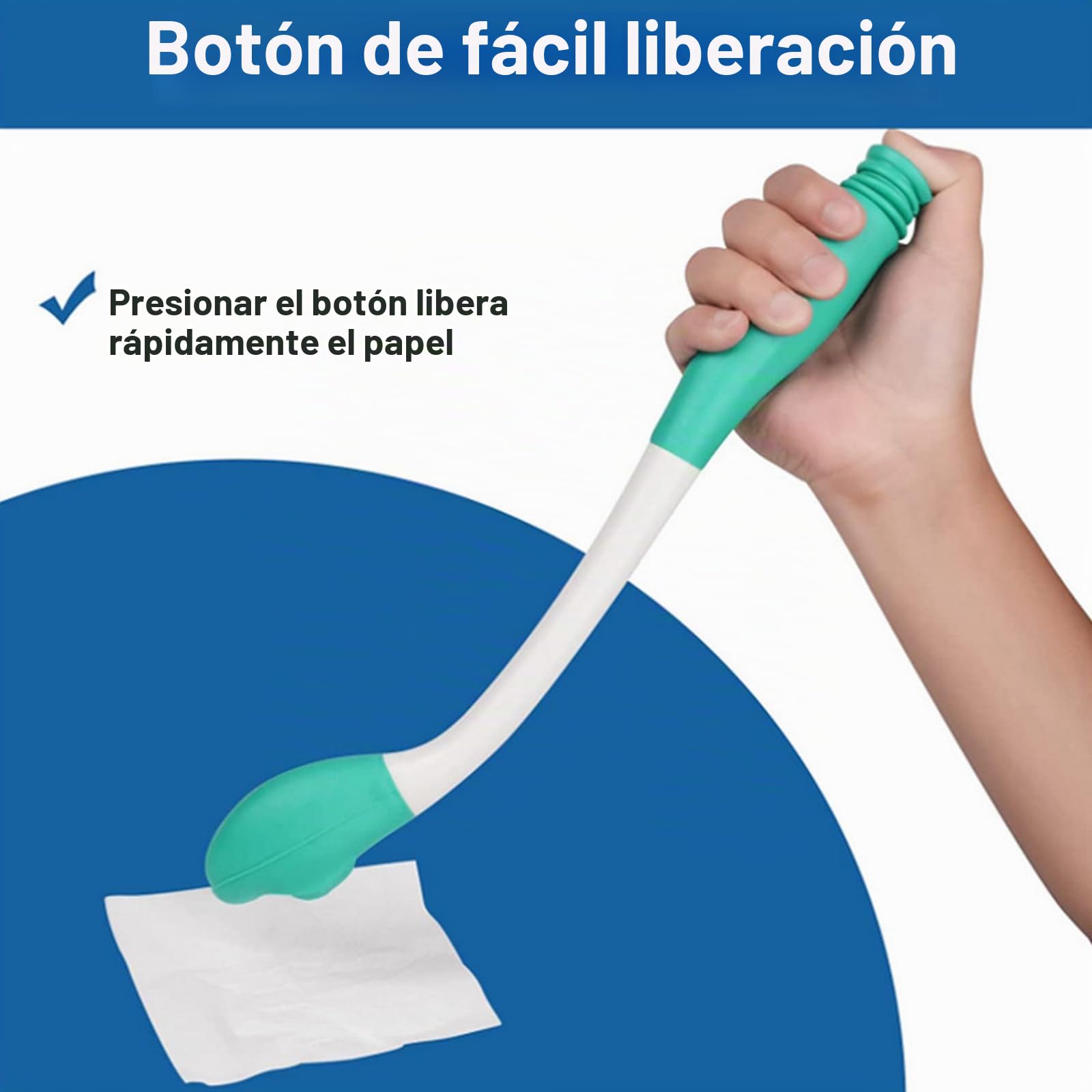 Juego de herramientas para limpiar el inodoro, limpiador de glúteos con mango largo, cepillo de bañera antideslizante con mango curvo y cepillo curvado para personas con sobrepeso, ancianos y