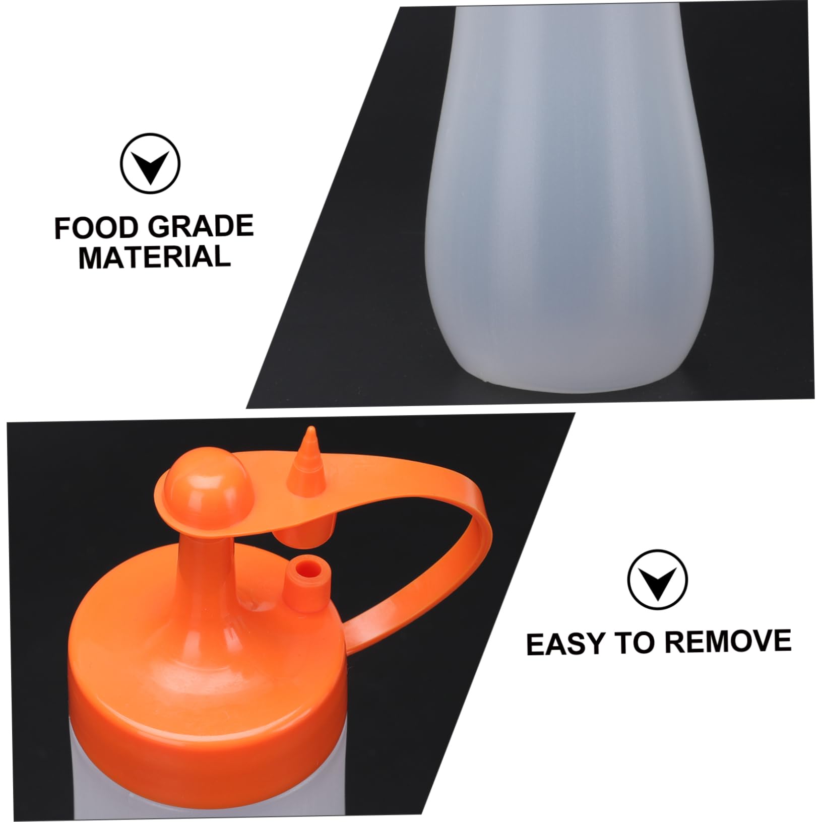 SOLUSTRE 4Pcs Condiment Squeeze Bottles to Salad Dressing Sauce Dispenser Plastic Squeeze Bottles for Bbq Ketchup Oil Easy Squeeze Design Kitchen Essential