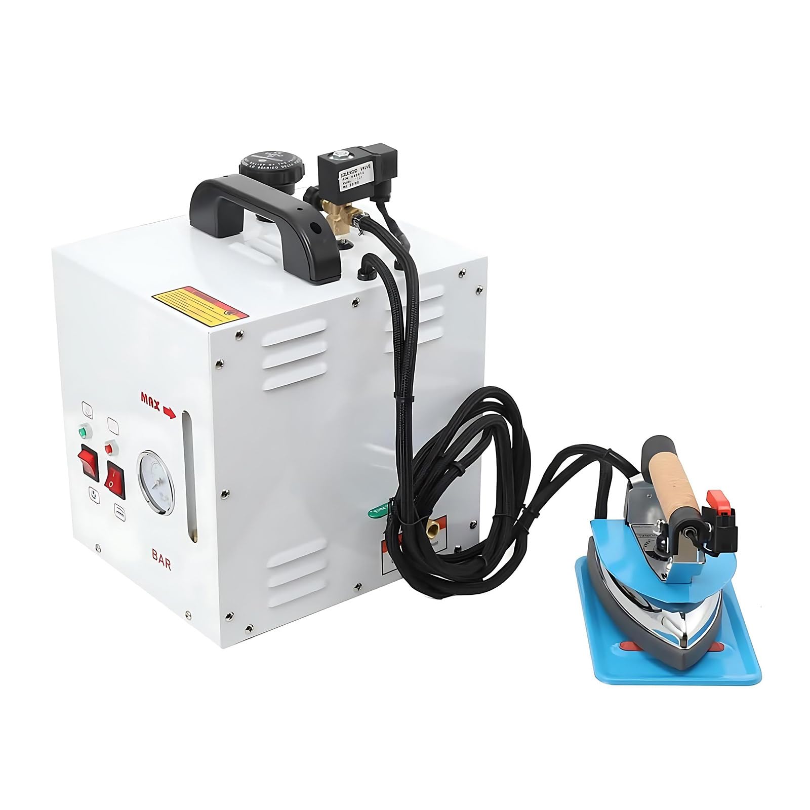 YXYLJOZ Commercial Steam Iron with Pressure Gauge and 4L Boiler, 1600w Electric Industrial Steam Ironwith, Water Shortage Alarm for Clothing Stores, Laundries and Factories