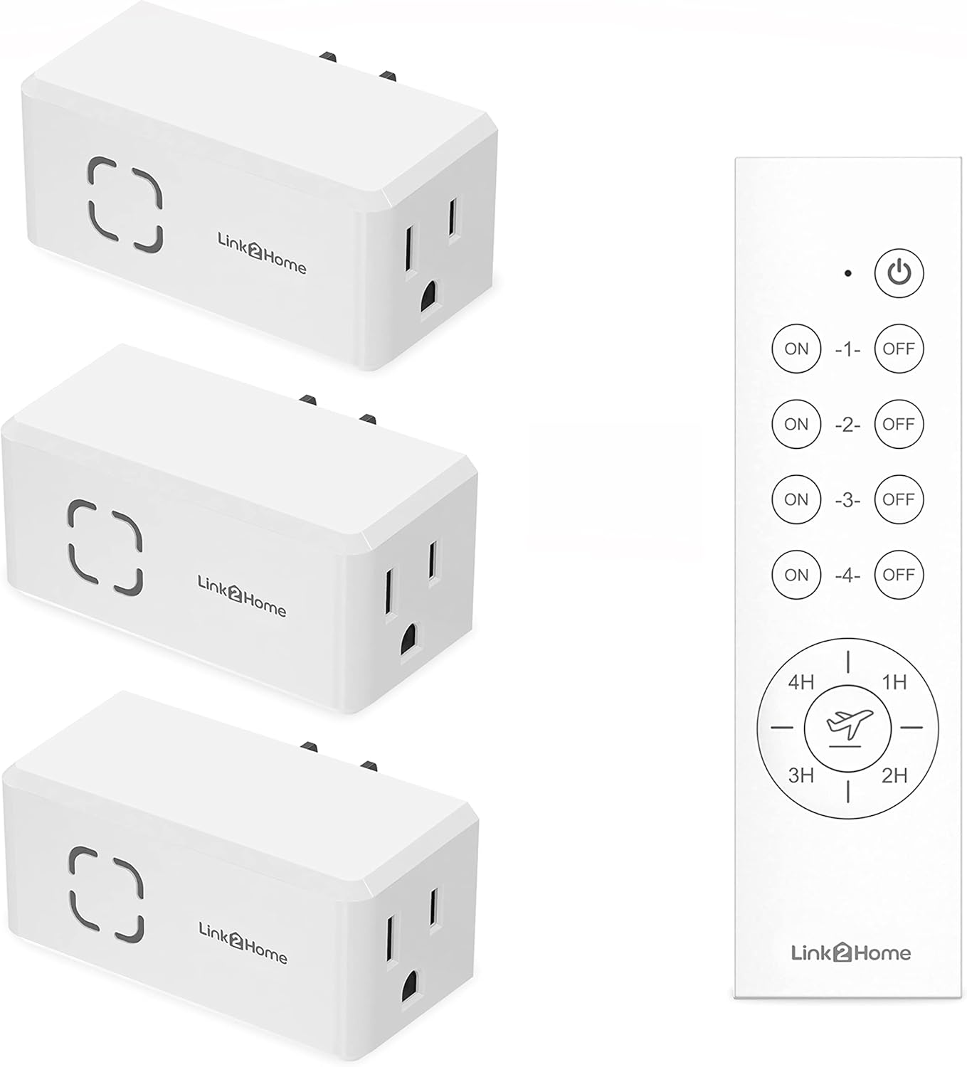 Link2Home Wireless Remote Control Outlet Light Switch, Countdown Timer and Random Function, 100 ft range.