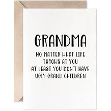MAGJUCHE Funny Birthday Card For Grandma, Dont Have Ugly Grand Children, Mothers Day, Christmas Gift From Grandson, Granddaughter