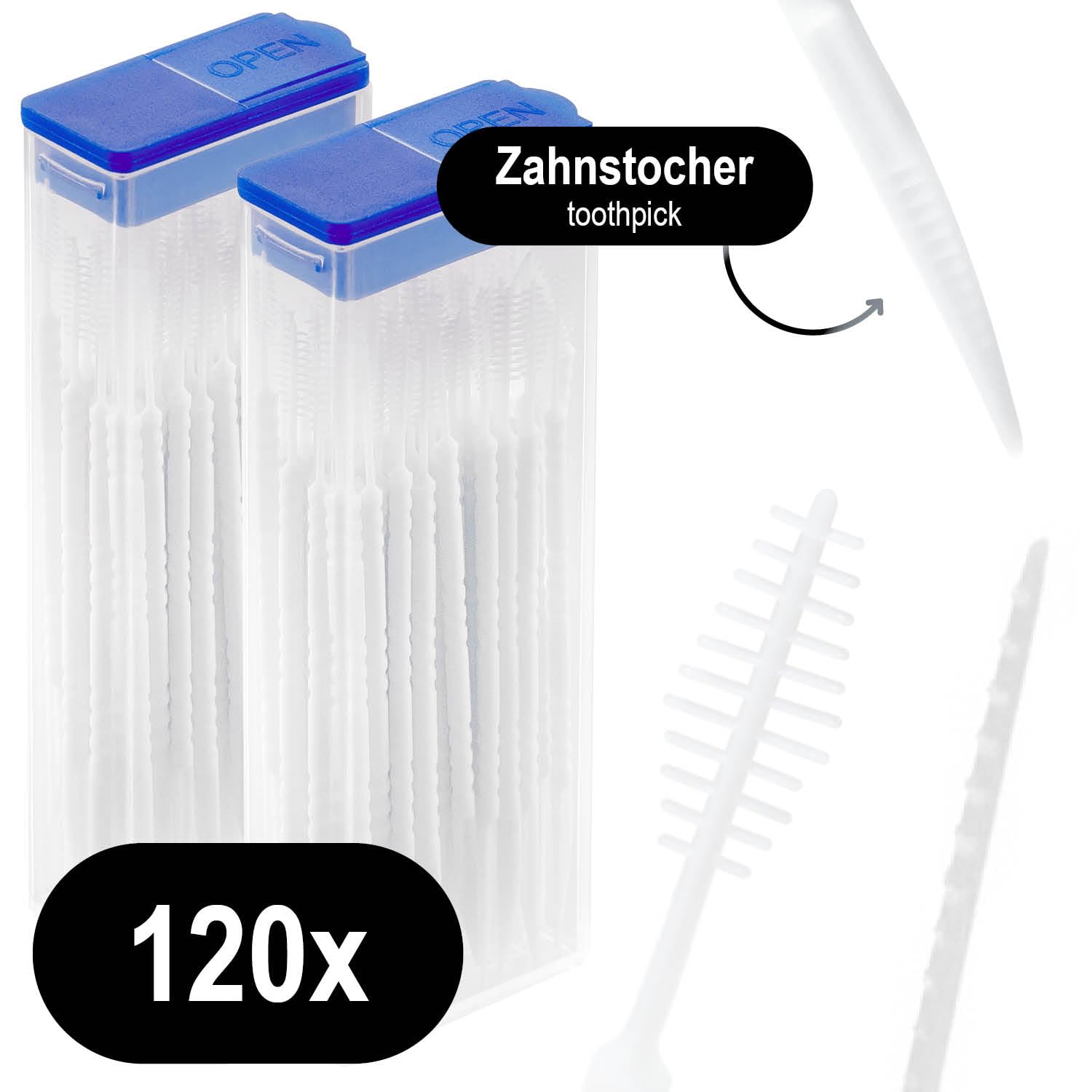COM-FOUR® 120x Spazzola interdentale, spazzole interdentali con distributore, cure odontoiatriche in viaggio, spazzola per la pulizia dei denti (120 pezzi - in un distributore)