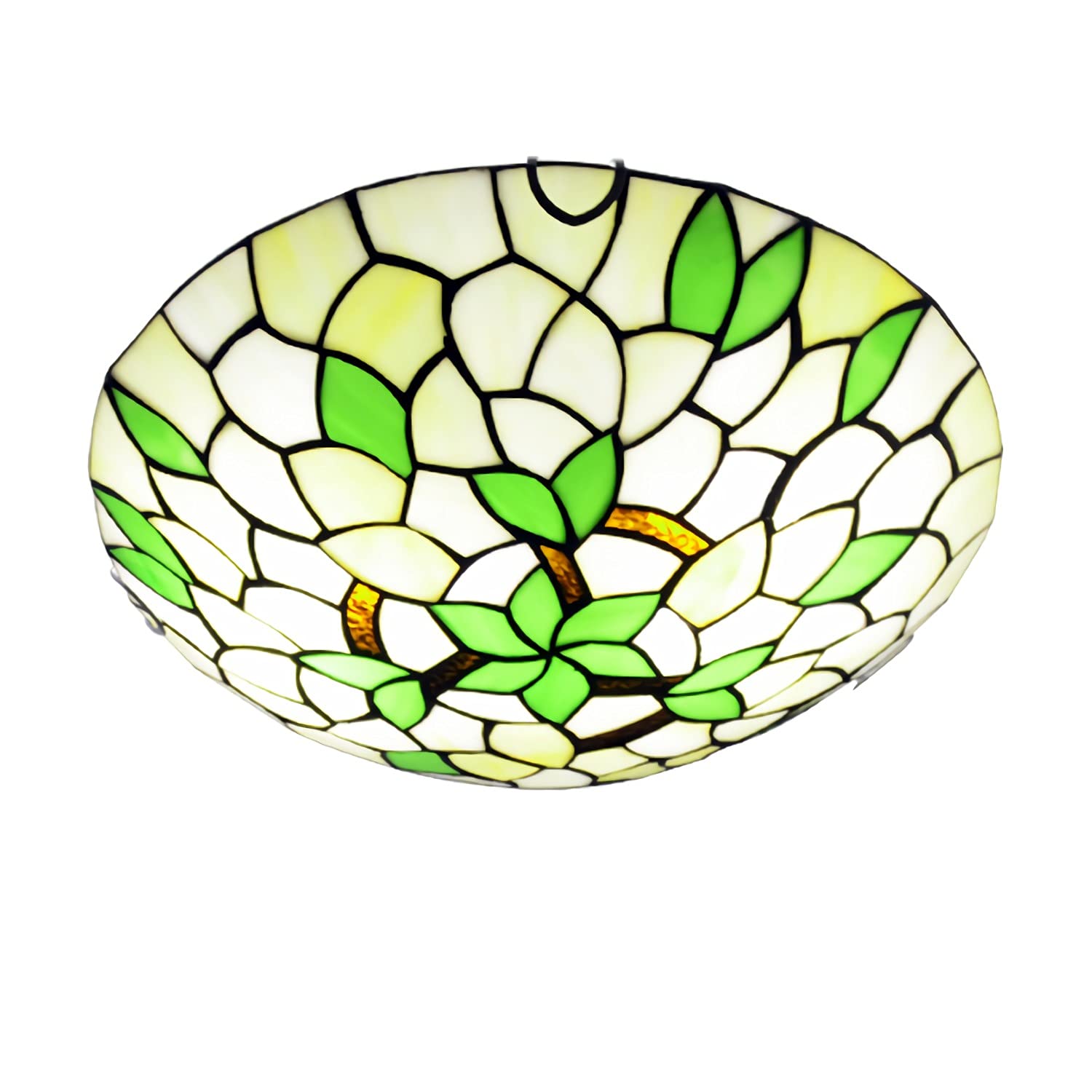 YNIYUJKL Tiffany-Style Ceiling Light,Stained Glass Shade Flush Mount Ceiling Lamp For Living Room Bedroom Kitchen Hallway, E27 Bulb, Max40W,50Cm-50Cm (50Cm),50cm