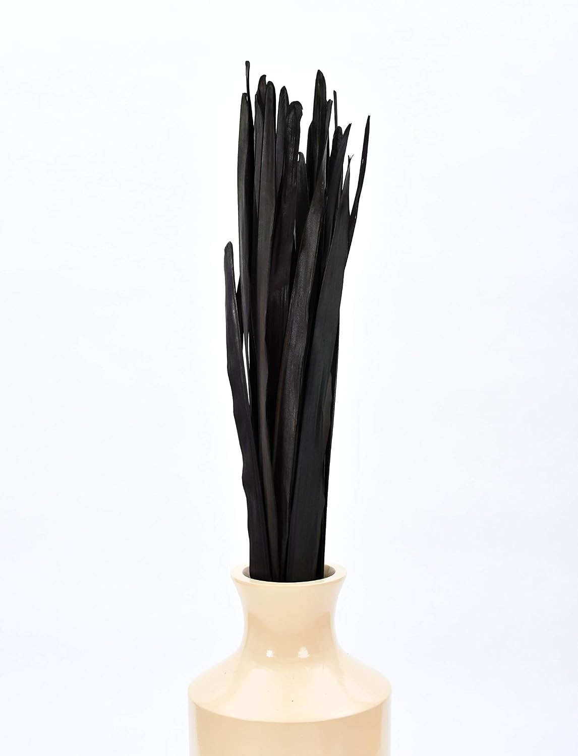 Leewadee Tall Vase Filler, Dried Palm Leaves – 2 Bunches of Colored Decor for Floor Vases, Naturally Dried Arrangements for Vintage Or Modern House Decor, 45 inches, Black Brown
