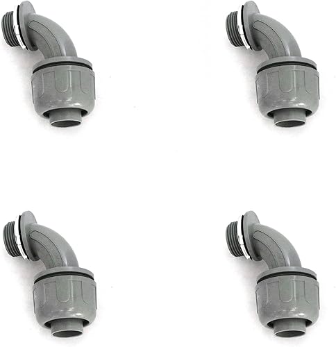 heyous 4pcs PVC líquido apretado 90 grados conector 12" NPT conducto eléctrico colocaciones, gris