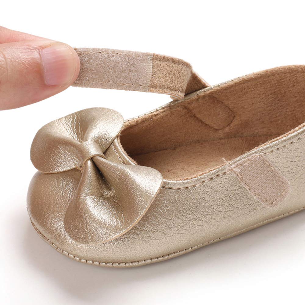 LACOFIA Baby Girls Anti-Slip First Walking Shoes Infant Bowknot Mary Jane Princess Party Shoes Prewalkers — view 5