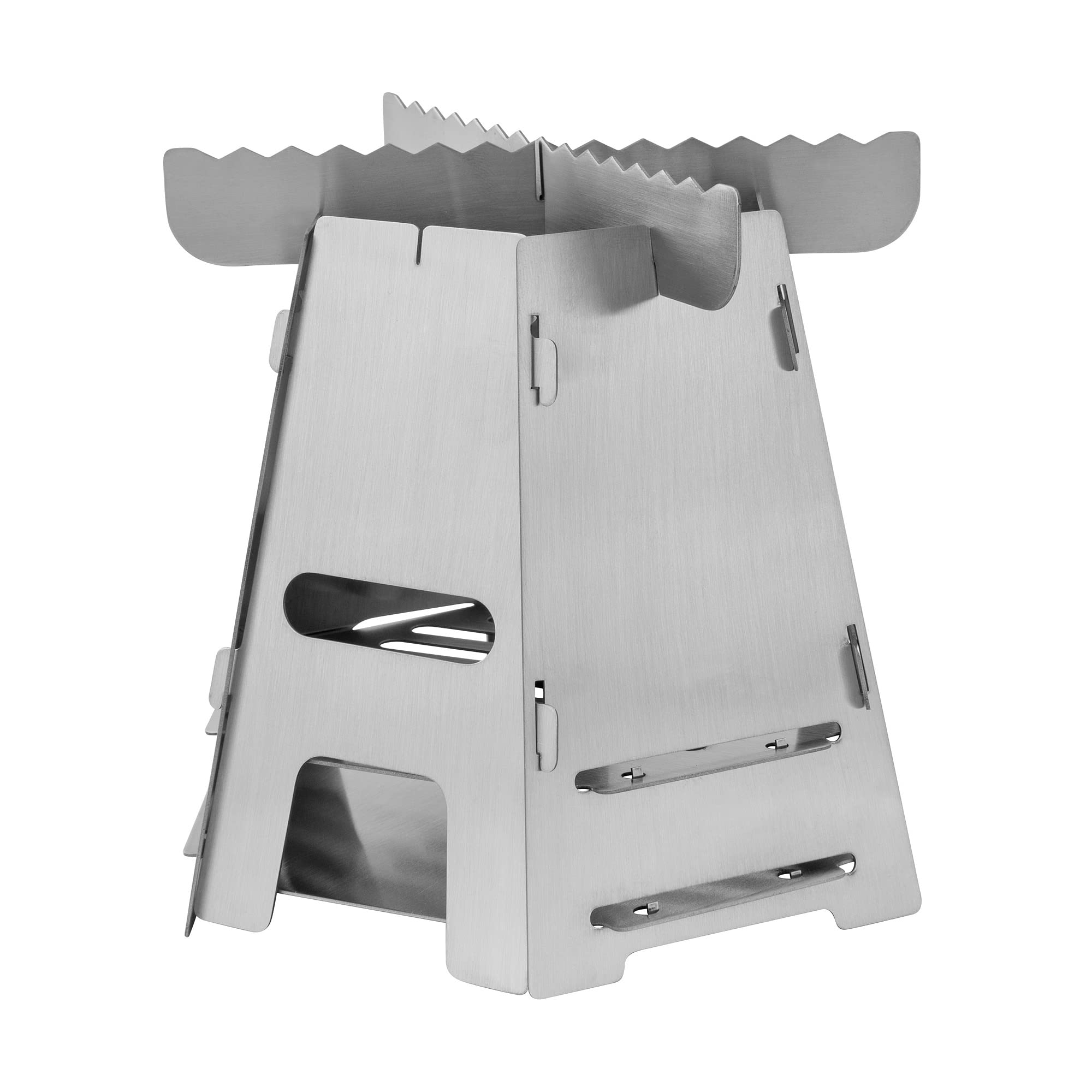 Tatonka Outdoor-Kocher Hobo Burner - Holzofen aus Edelstahl - flach zerlegbar, leicht und platzsparend - für feste Brennstoffe
