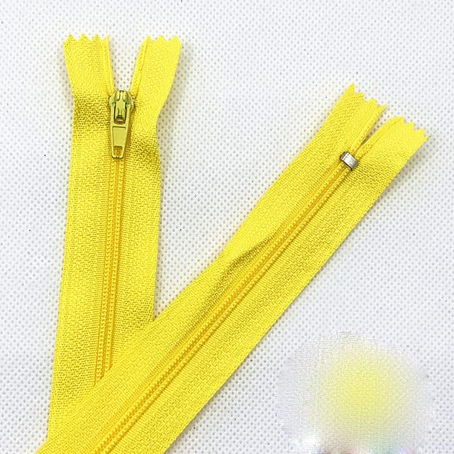 50 cerniere a spirale in nylon da 10 cm a 60 cm, per sartoria, cucito, artigianato, cerniere in nylon, colore giallo, 50 pezzi, 50 cm