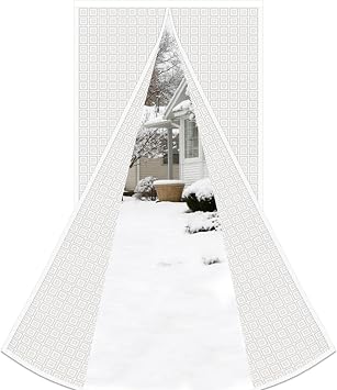 Risareyi Magnetic Thermal Insulated Door Curtain 50 x 98 inch, White | EVA Semi-Transparent, Windproof, Privacy Door Cover Insulation for Winter, Heavy Duty, Self-Closing, with Strong Magnets