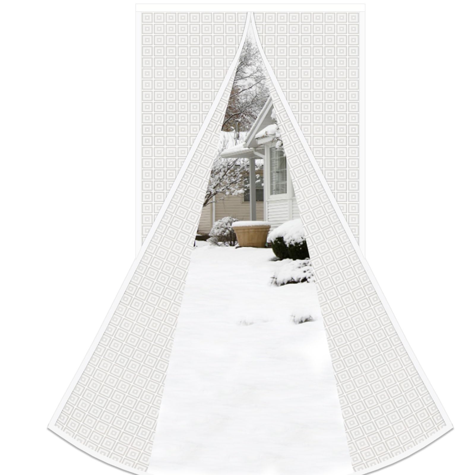 Risareyi White Magnetic Thermal Insulated Door Curtain Semi-Transparent Eva Door Cover Anti-Dust Waterproof Windproof Auto-Closing For Living Room, No Drilling, 70X200cm,
